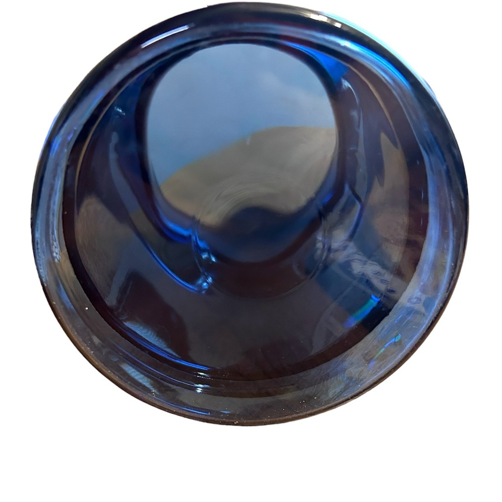 Vintage L E Smith Blue “Milk Can” Glass Jar - Picture 3 of 16